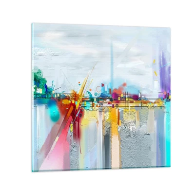 Glass picture - Bridge of Joy over the River of Life - 30x30 cm