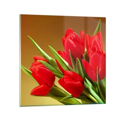 Glass picture - Bunch of Spring Joy - 70x70 cm