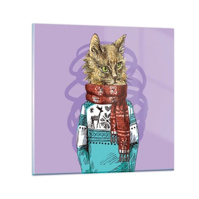 Glass picture - Cat Not Only in Boots - 40x40 cm