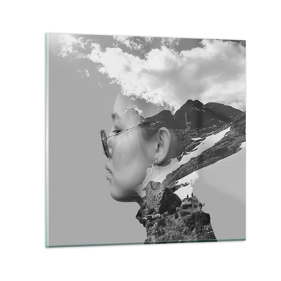 Glass picture - Cloudy Portrait - 40x40 cm