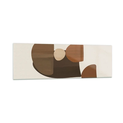 Glass picture - Composition in Brown - 160x50 cm