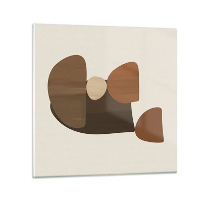 Glass picture - Composition in Brown - 40x40 cm