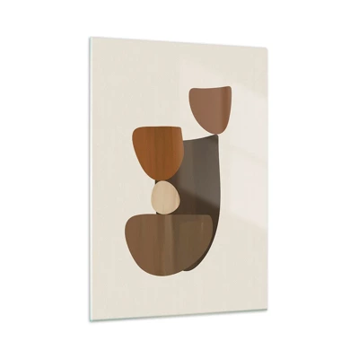 Glass picture - Composition in Brown - 50x70 cm