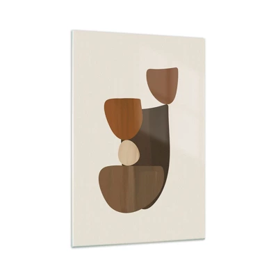 Glass picture - Composition in Brown - 70x100 cm
