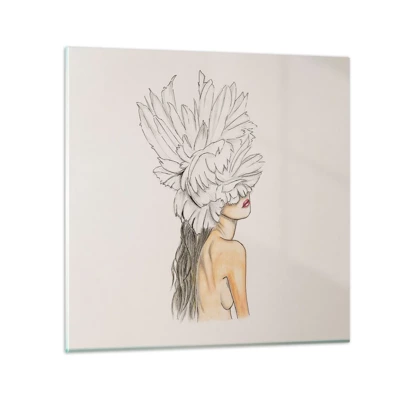 Glass picture - Crowned Beauty - 60x60 cm