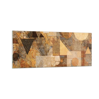 Glass picture - Cubist Study in Brown - 100x40 cm
