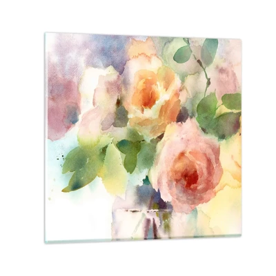 Glass picture - Delicate Like Watercolour - 40x40 cm