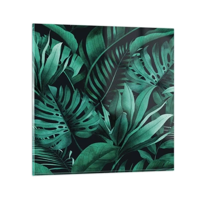 Glass picture - Depth of Tropical Green - 50x50 cm