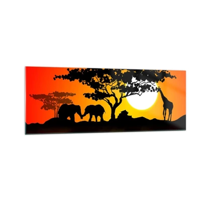 Glass picture - Encounter on a Savannah - 140x50 cm