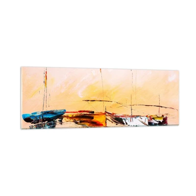 Glass picture - Evening at the Harbour - 90x30 cm