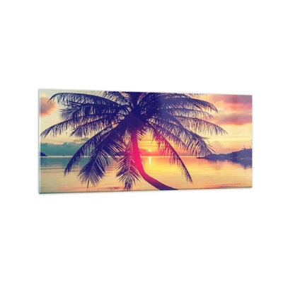 Glass picture - Evening under the Palm Trees - 120x50 cm