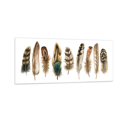 Glass picture - Feather Variation - 100x40 cm