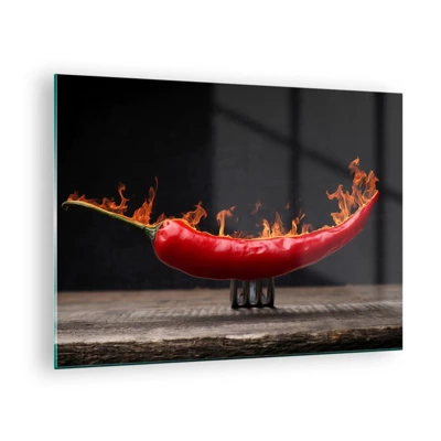 Glass picture - Fiery Snack - 70x50 cm