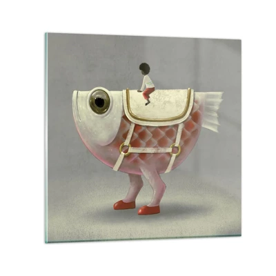 Glass picture - Fish Jockey - 50x50 cm