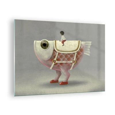 Glass picture - Fish Jockey - 70x50 cm