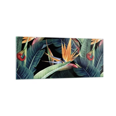 Glass picture - Flaming Flowers of the Tropics - 120x50 cm