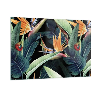 Glass picture - Flaming Flowers of the Tropics - 120x80 cm