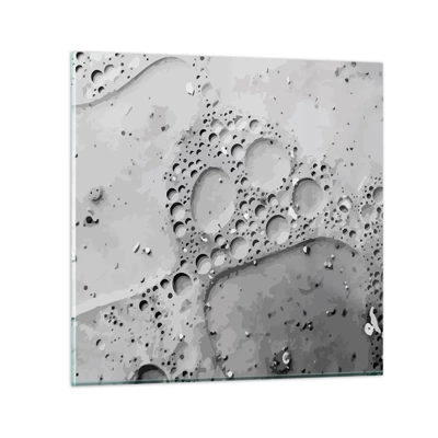 Glass picture - Foamy Footprint - 50x50 cm