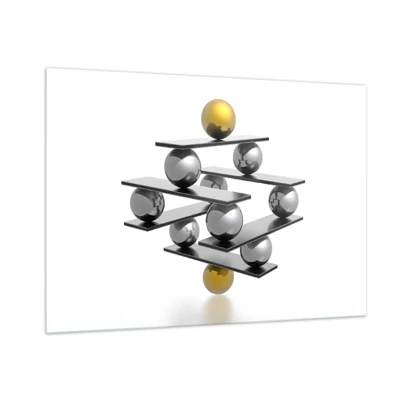 Glass picture - Gold-Silver Balance - 100x70 cm