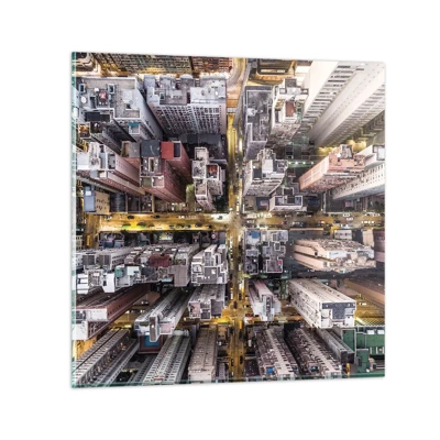 Glass picture - Greetings from Hong Kong - 70x70 cm