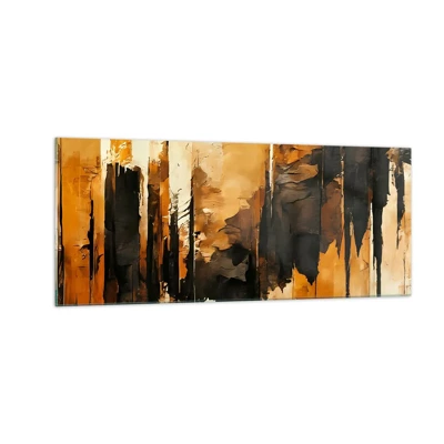 Glass picture - Harmony of Black and Gold - 100x40 cm