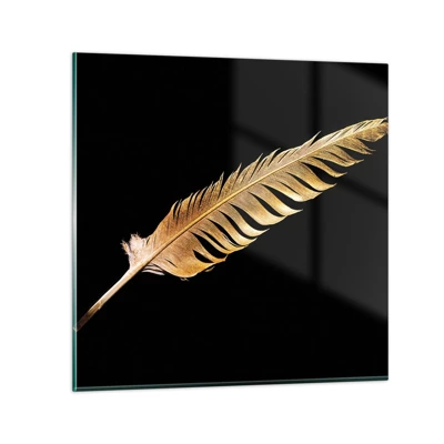 Glass picture - High-Class Feather - 30x30 cm