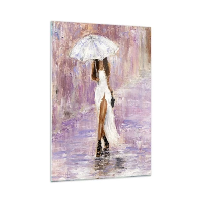 Glass picture - In Liliac Rain - 50x70 cm