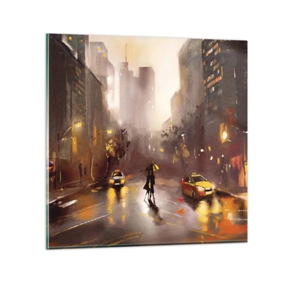 Glass picture - In New York Lights - 60x60 cm