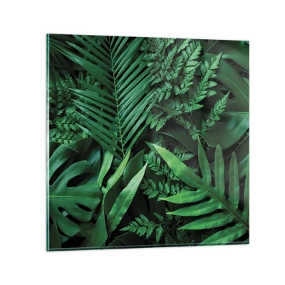 Glass picture - In a Green Hug - 60x60 cm
