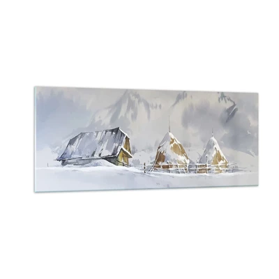 Glass picture - In a Snowy Valley - 100x40 cm