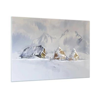 Glass picture - In a Snowy Valley - 100x70 cm