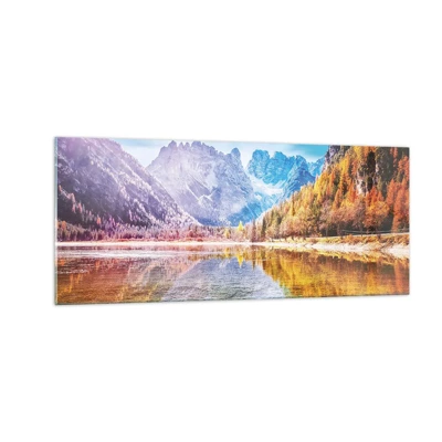 Glass picture - It's Autumn in the Mountains - 100x40 cm