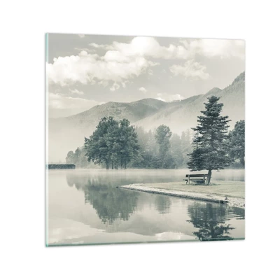 Glass picture - Lake Is Still Asleep - 30x30 cm