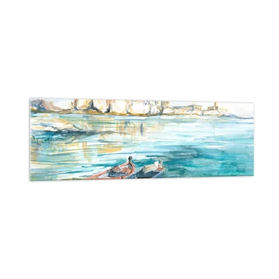 Glass picture - Landscape in Azure - 160x50 cm