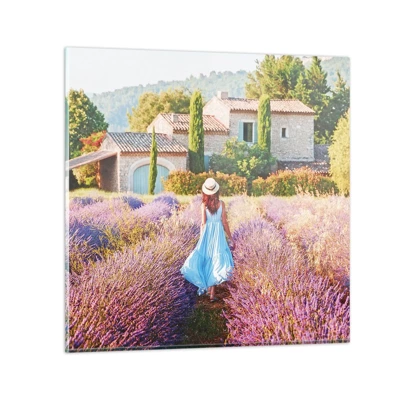 Glass picture - Lavender Girl - 30x30 cm