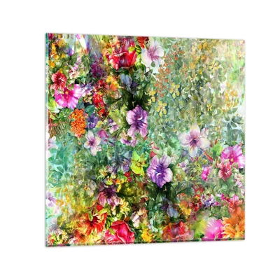 Glass picture - Lost in the Flowers - 40x40 cm