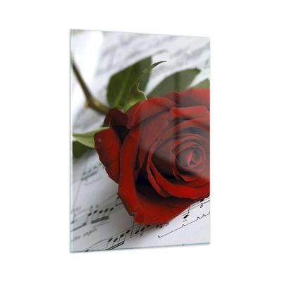 Glass picture - Music of Feelings in Scarlet - 50x70 cm