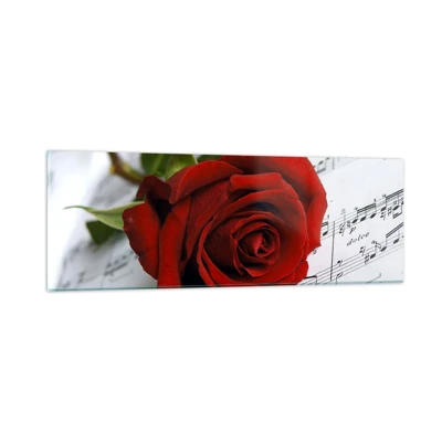 Glass picture - Music of Feelings in Scarlet - 90x30 cm