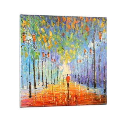 Glass picture - Night Rain Song  - 30x30 cm