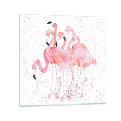 Glass picture - Pink Power - 60x60 cm