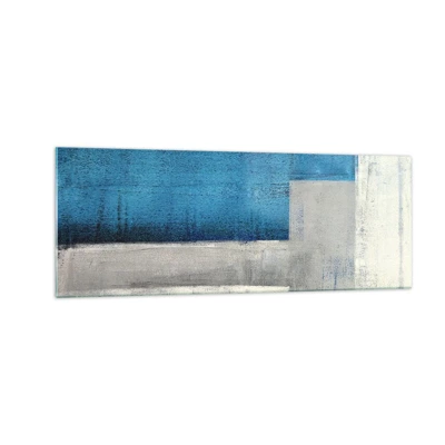 Glass picture - Poetic Composition of Blue and Grey - 140x50 cm