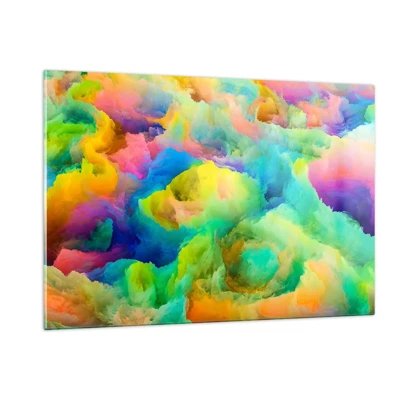 Glass picture - Rainbow Fluff - 120x80 cm