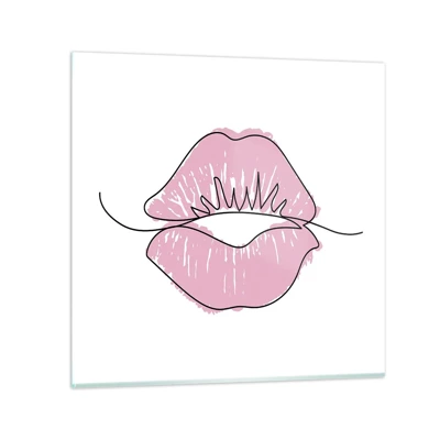 Glass picture - Ready for a Kiss? - 70x70 cm