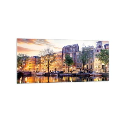 Glass picture - Reserved and Calm Dutch Beaty - 120x50 cm