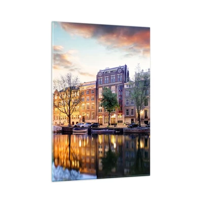 Glass picture - Reserved and Calm Dutch Beaty - 80x120 cm