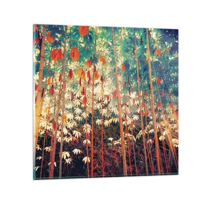 Glass picture - Secret Life of Leaves - 70x70 cm