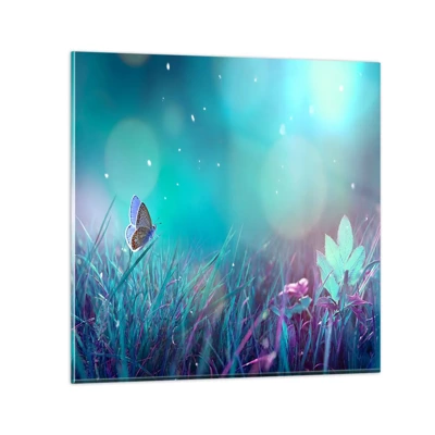 Glass picture - Secret Life of a Meadow - 30x30 cm