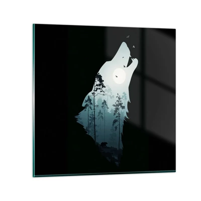 Glass picture - Sound of a Night Forest - 40x40 cm