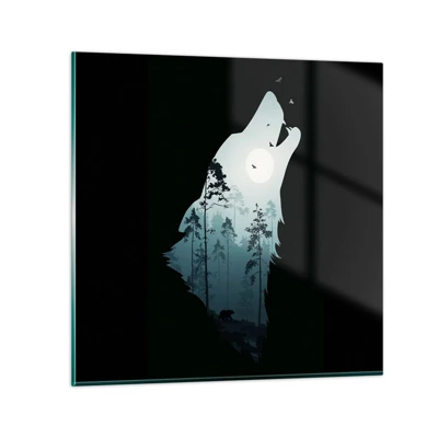 Glass picture - Sound of a Night Forest - 50x50 cm