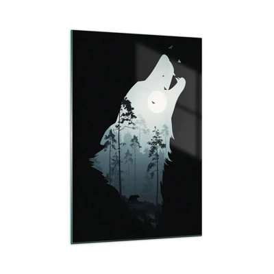 Glass picture - Sound of a Night Forest - 70x100 cm